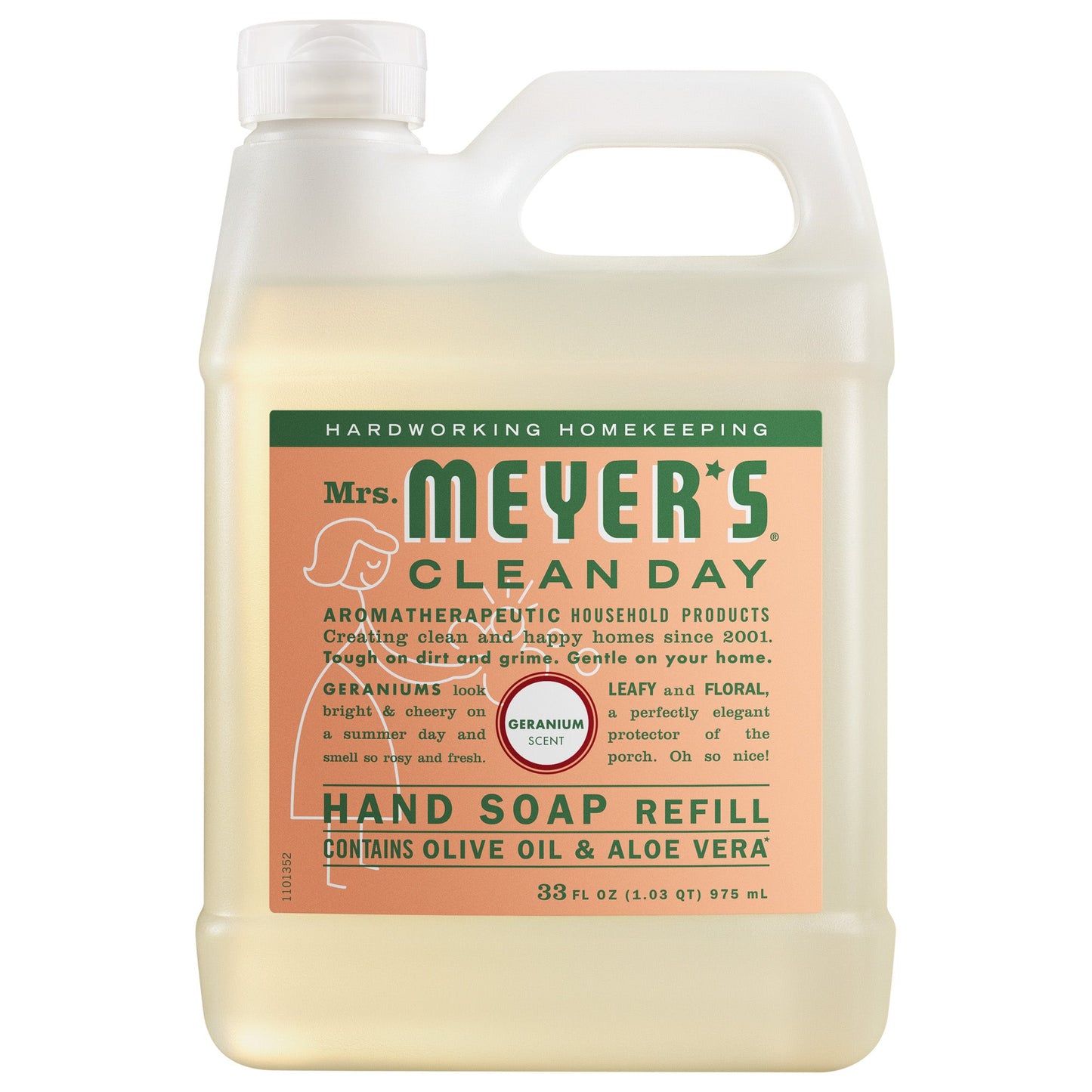 Mrs. Meyers Geranium Liquid Hand Soap Refill - with Everyday Cleansing