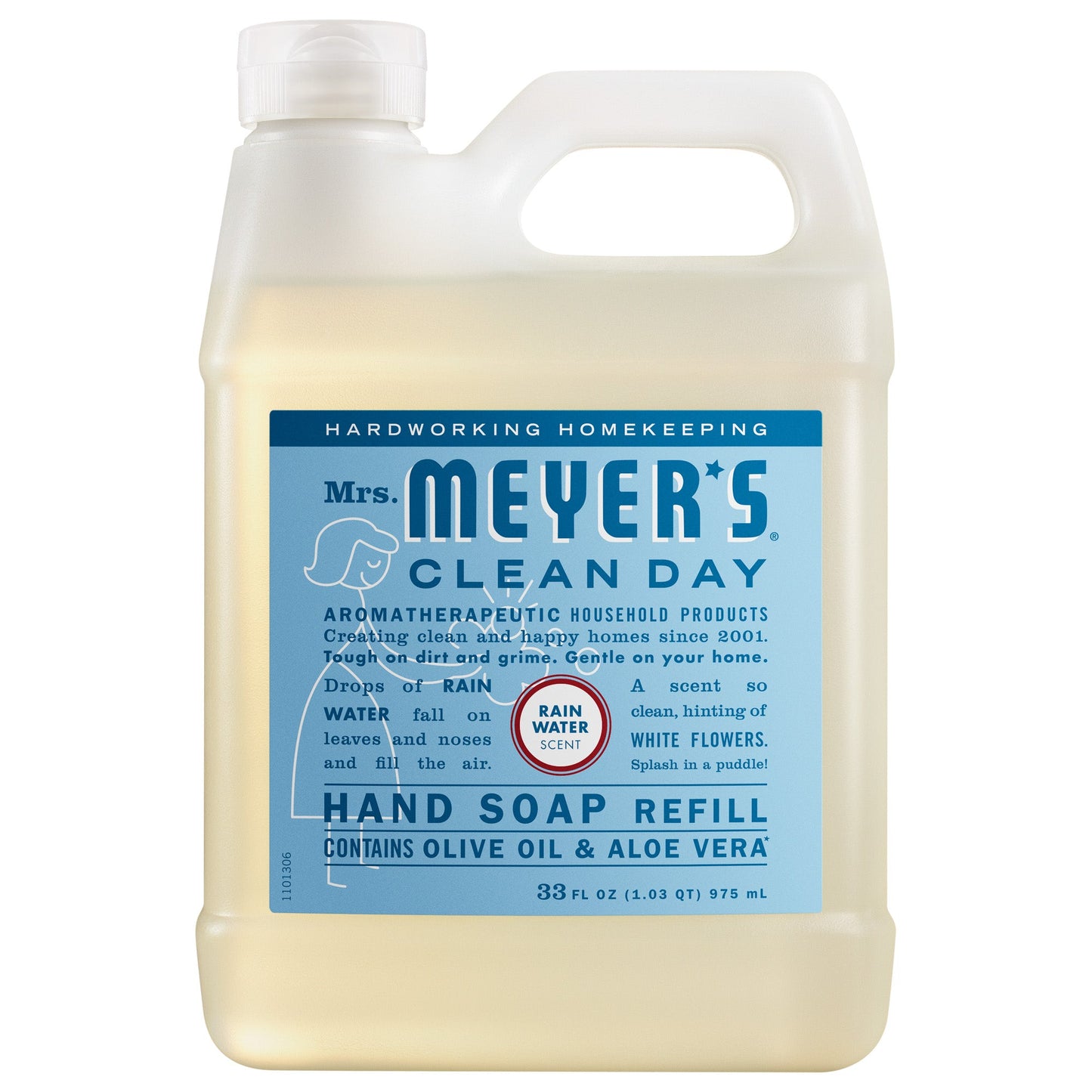 Mrs. Meyers Rain Water Liquid Hand Soap Refill - with Everyday Cleansing