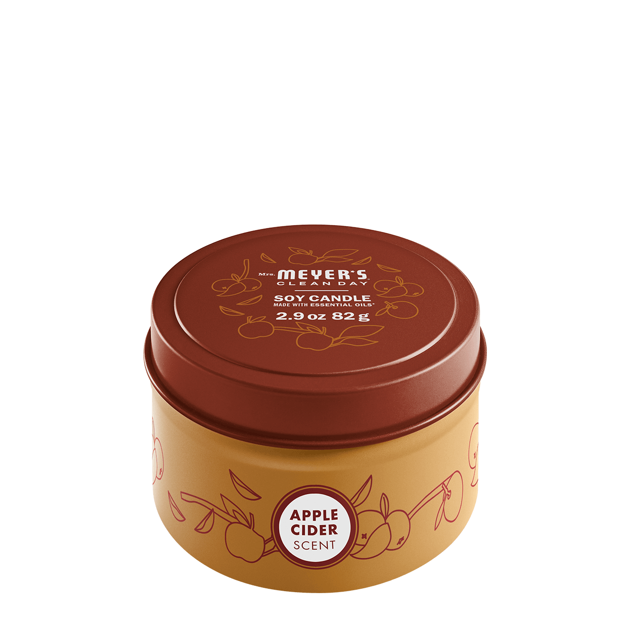Mrs. Meyers Apple Cider Tin Candle - with Garden-Inspired Scent