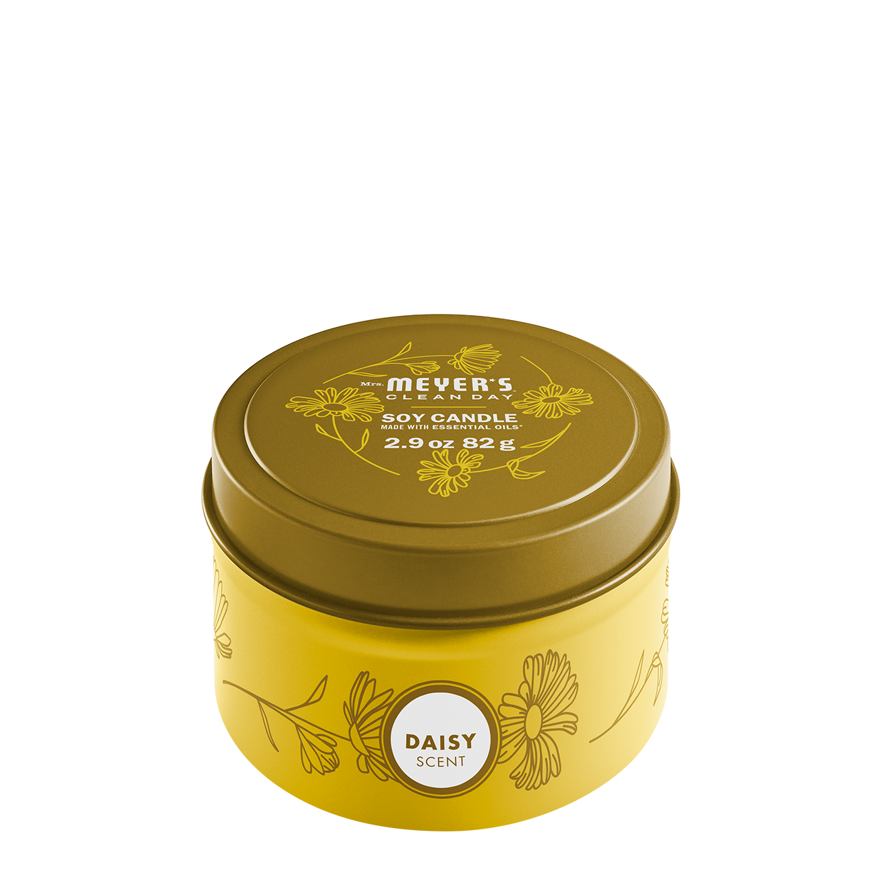 Daisy Tin Candle Mrs. Meyers - with Garden-Inspired Scent