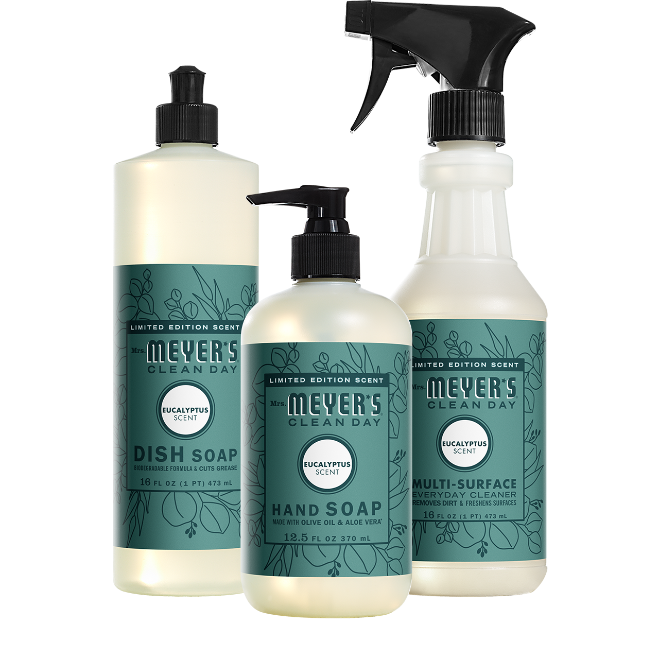 Mrs. Meyers Eucalyptus Kitchen Basics Set - with Everyday Cleansing