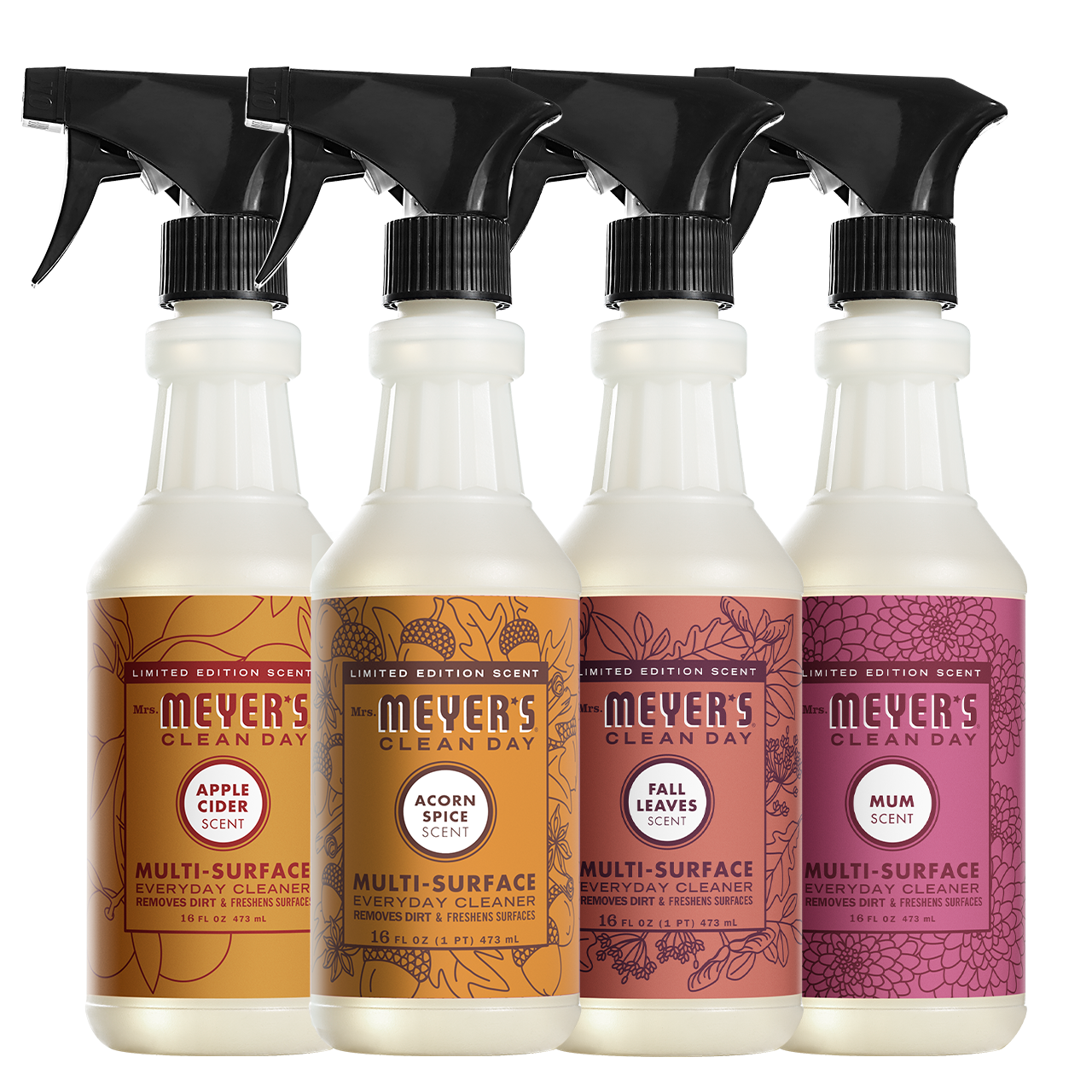 Mrs. Meyers Fall Seasonal Multi - Surface Everyday Cleaner Collection - with Convenient Multi-Product Use