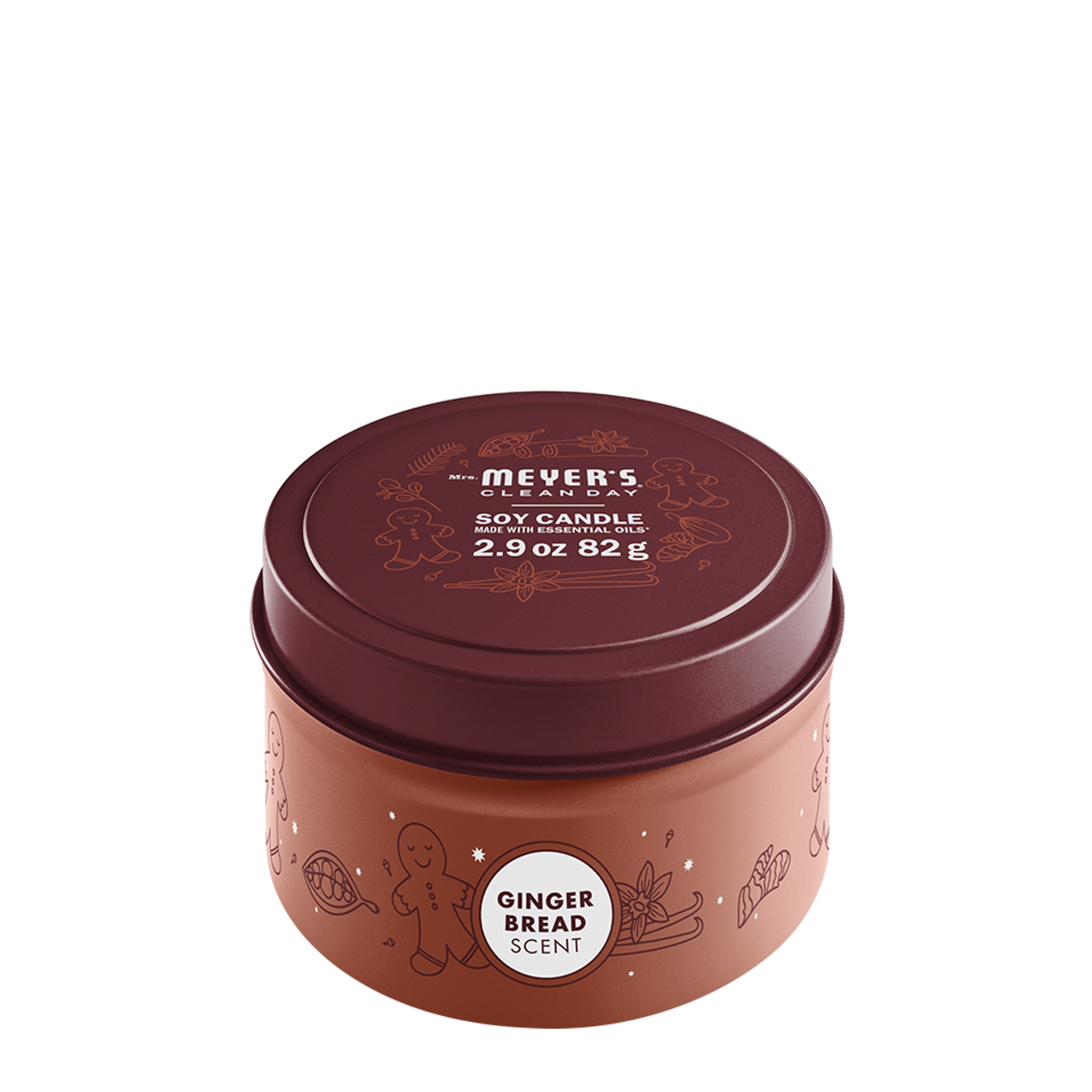 Mrs. Meyers Gingerbread Tin Candle - with Garden-Inspired Scent