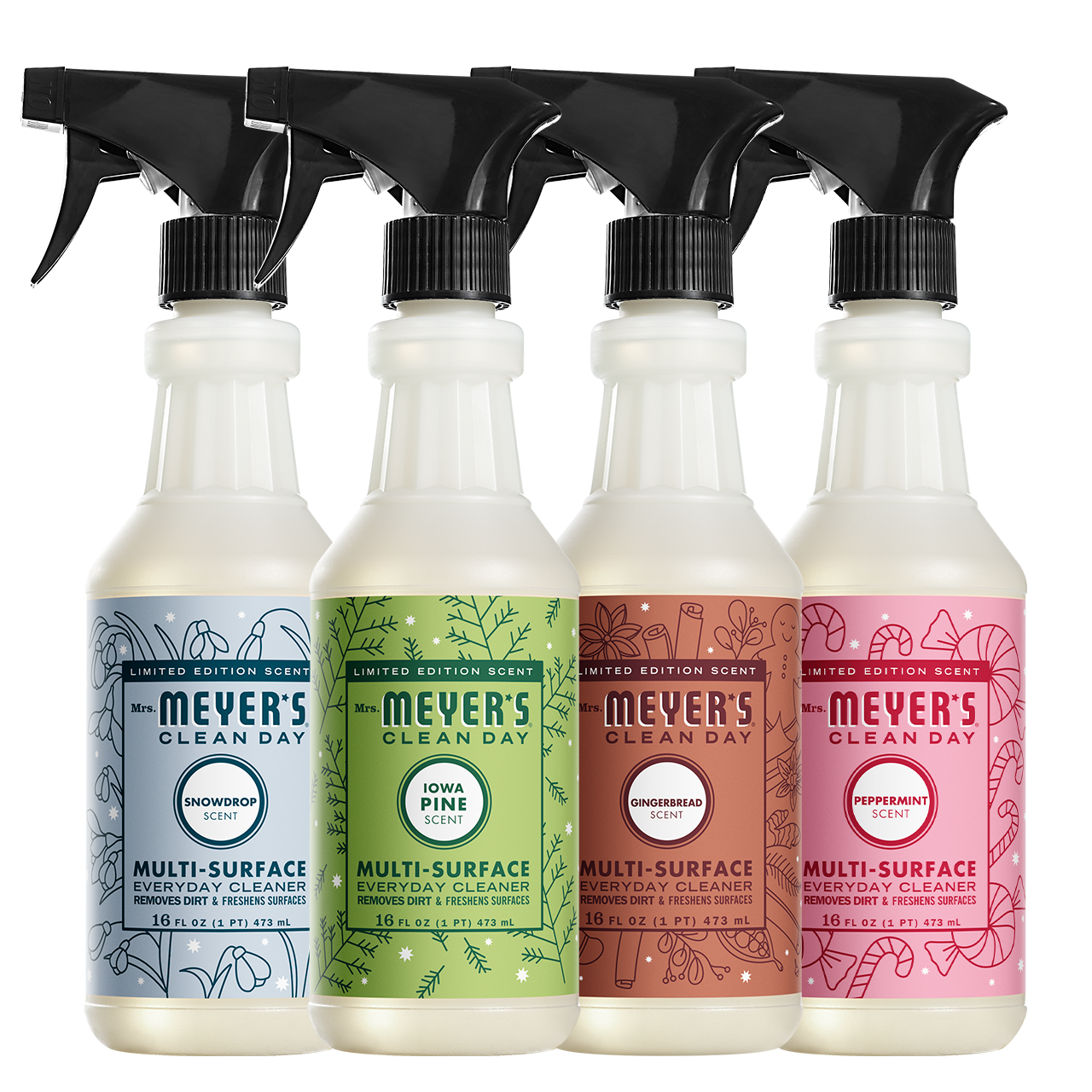 Mrs. Meyers Holiday Seasonal Multi - Surface Everyday Cleaner Collection - with Convenient Multi-Product Use
