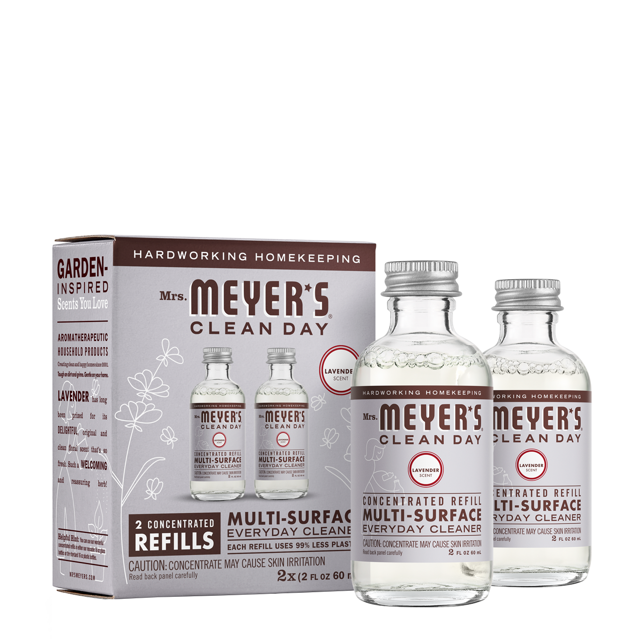 Mrs Meyers Lavender Multi - Surface Everyday Cleaner Concentrate Refill 2 - Pack - with Convenient Concentrated Use