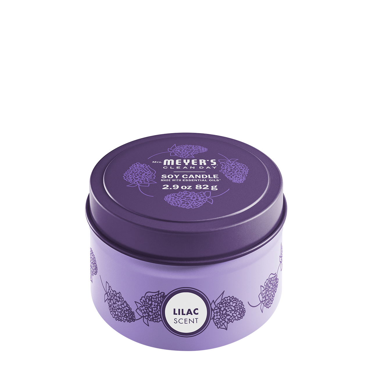 Lilac Tin Candle Mrs. Meyers - with Garden-Inspired Scent