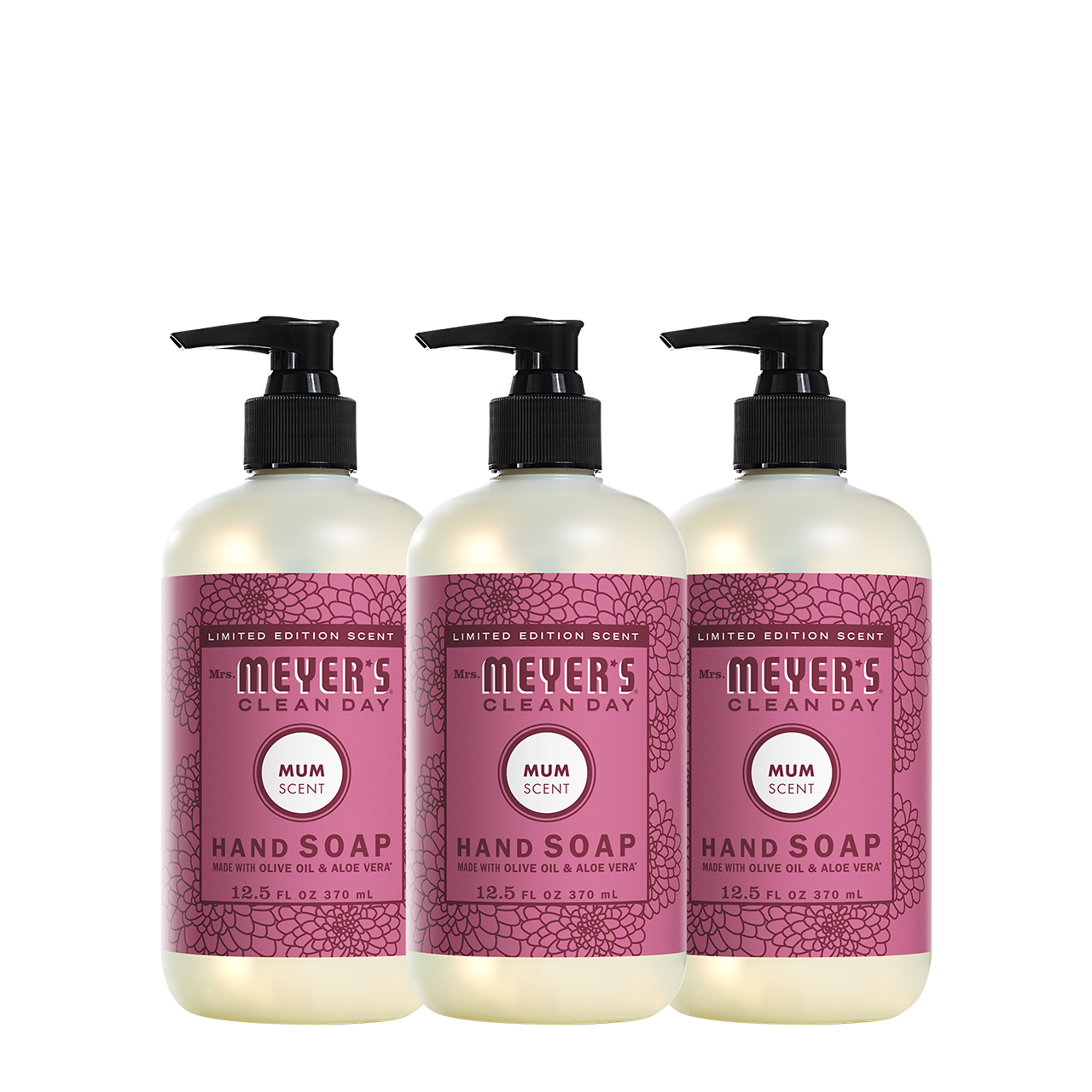 Mrs. Meyers Mum Liquid Hand Soap 3 - count Bundle - with Everyday Cleansing