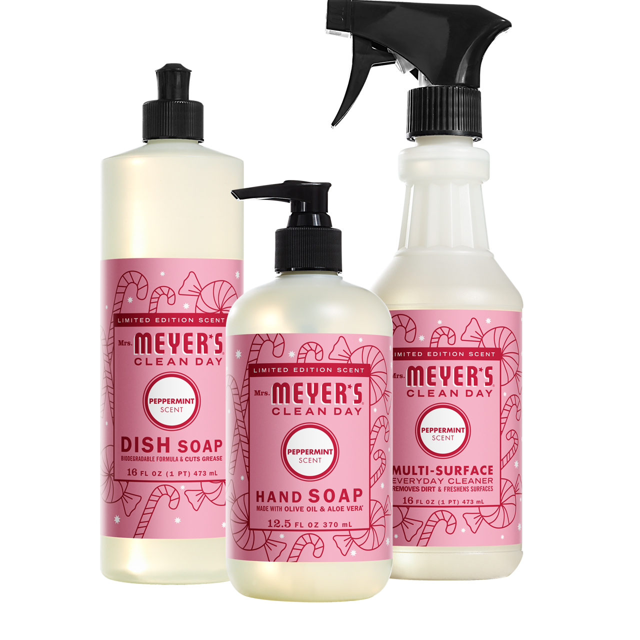 Mrs. Meyers Peppermint Kitchen Basics Set - with Everyday Cleansing