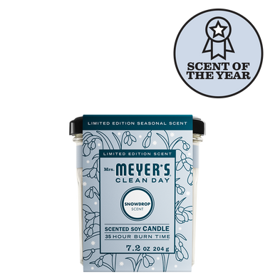 Mrs. Meyers SnowdropSoy Candle Large - with Garden-Inspired Scent