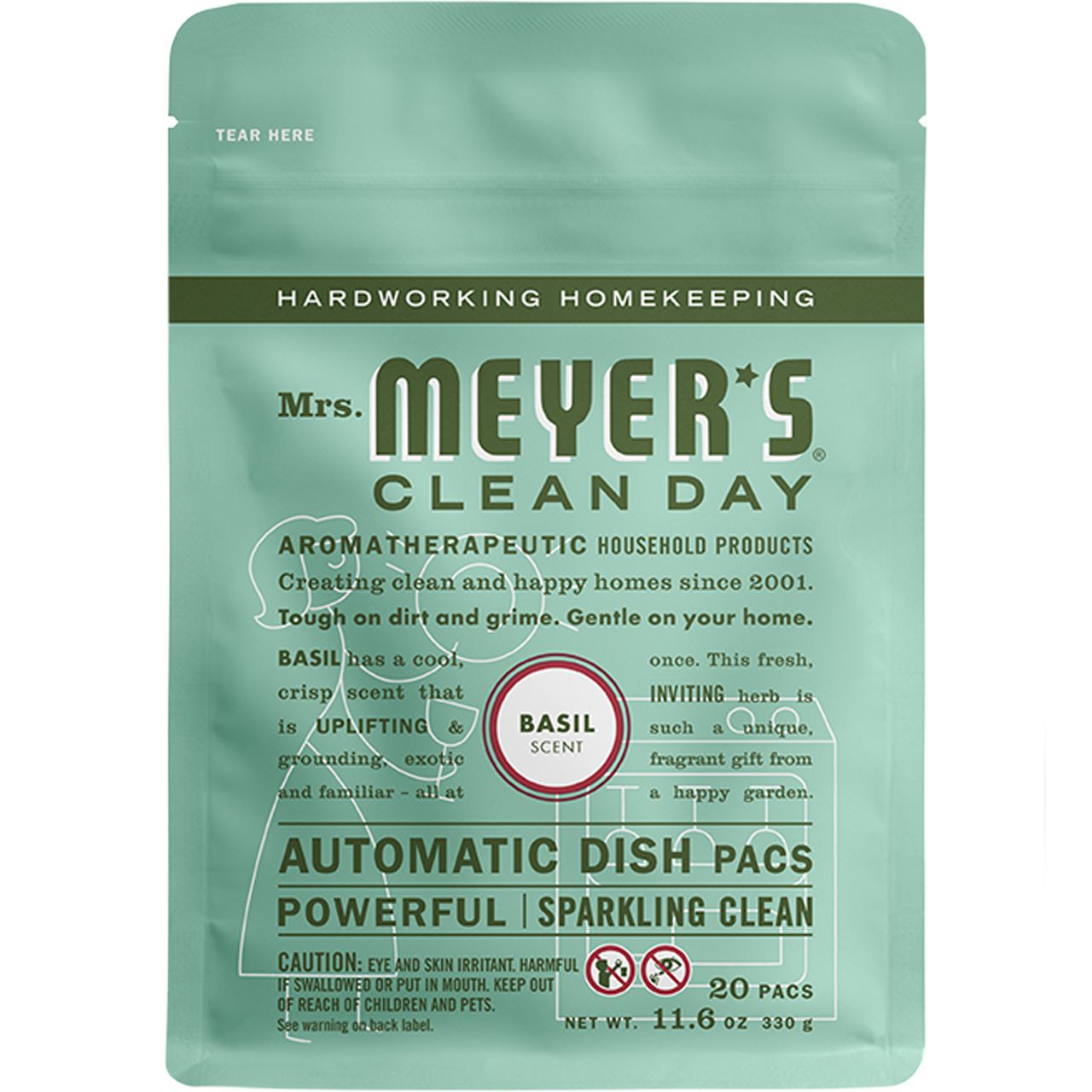 Mrs. Meyers Basil Automatic Dish Packs - with Kitchen Cleanup
