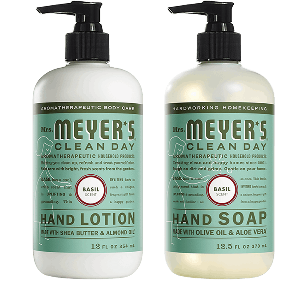 Mrs. Meyers Basil Hand Care Basics Set - with Everyday Cleansing