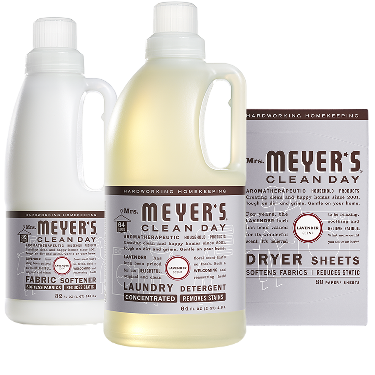 Mrs. Meyers Lavender Laundry Set - with Everyday Fabric Care