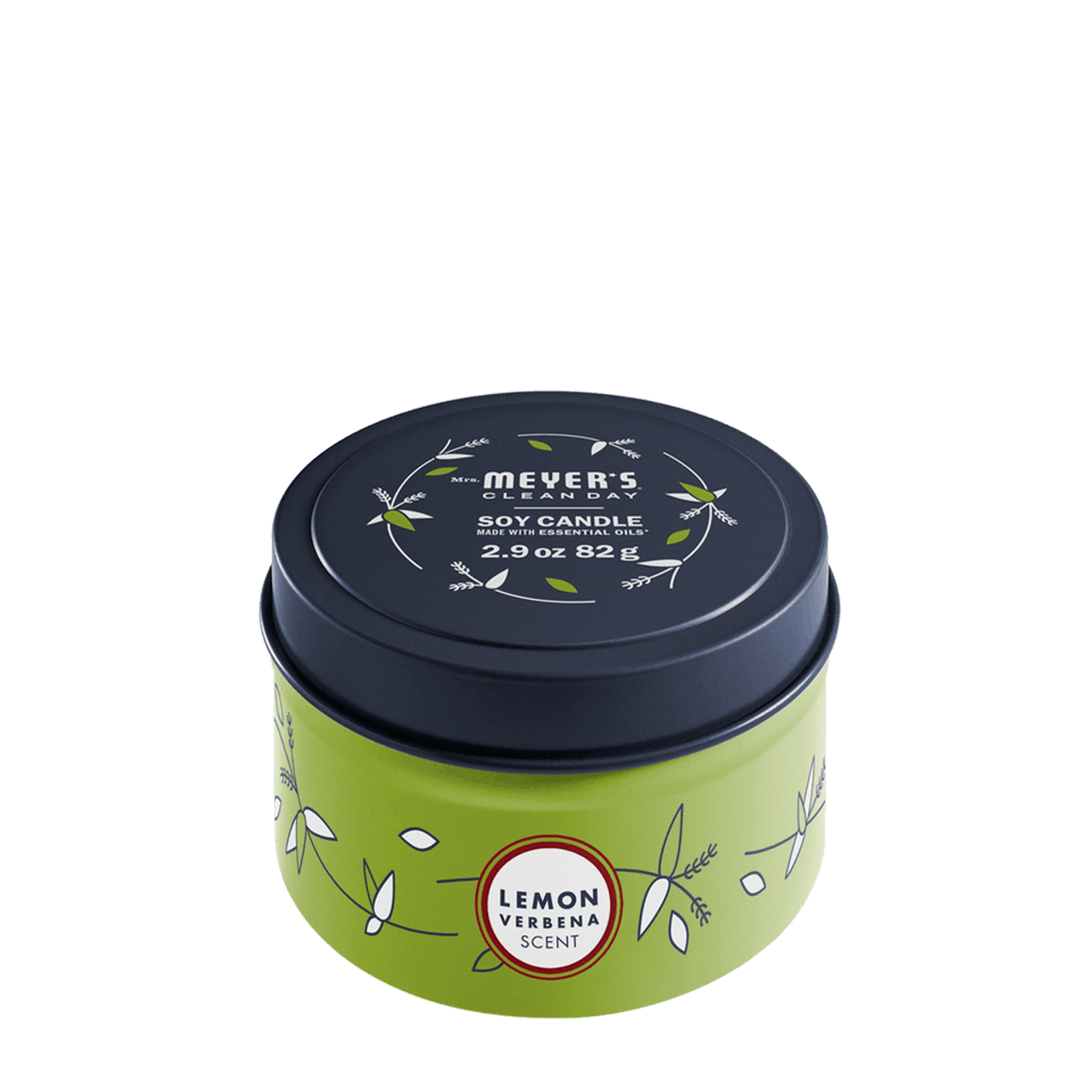 Mrs. Meyers Lemon Verbena Tin Candle - with Garden-Inspired Scent