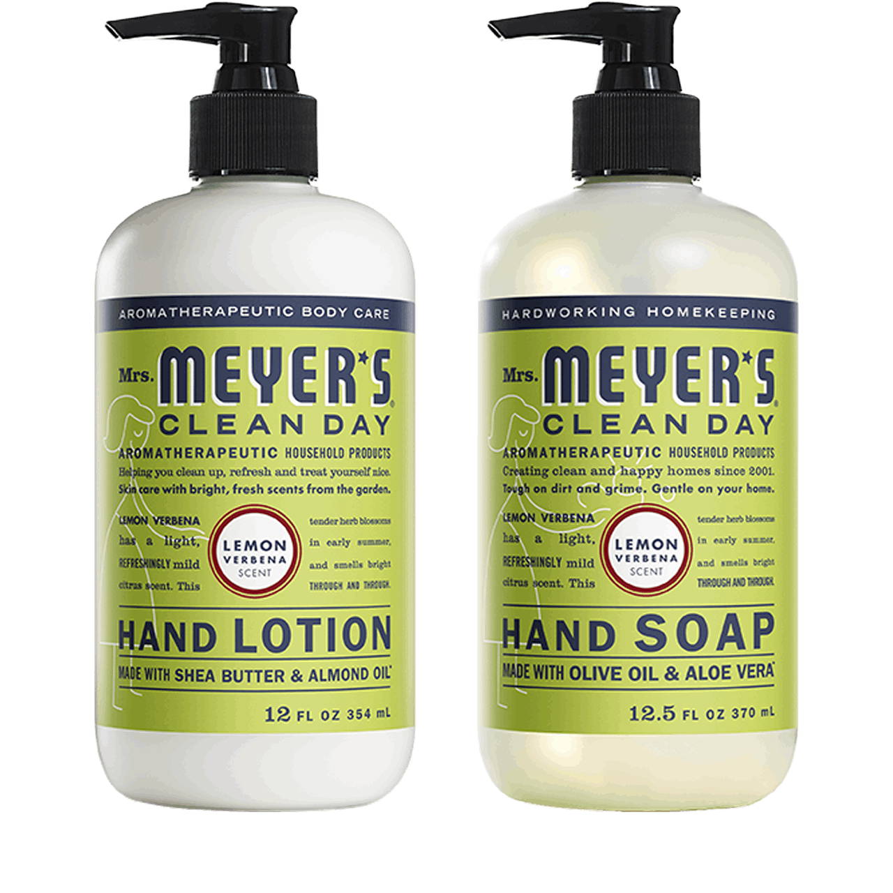 Mrs. Meyers Lemon Verbena Hand Care Basics Set - with Everyday Cleansing