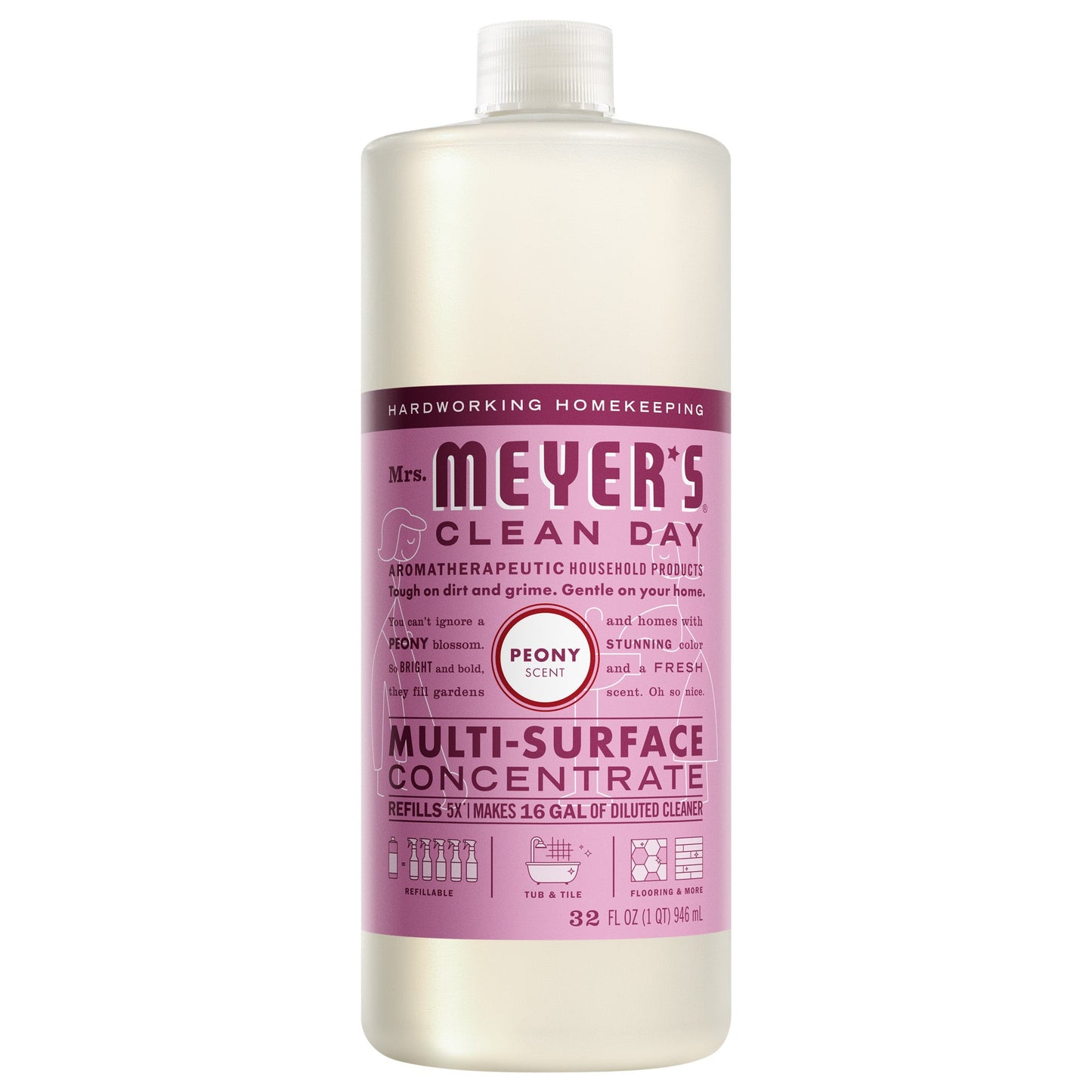 Mrs. Meyers Peony Multi - Surface Concentrate - with Convenient Concentrated Use