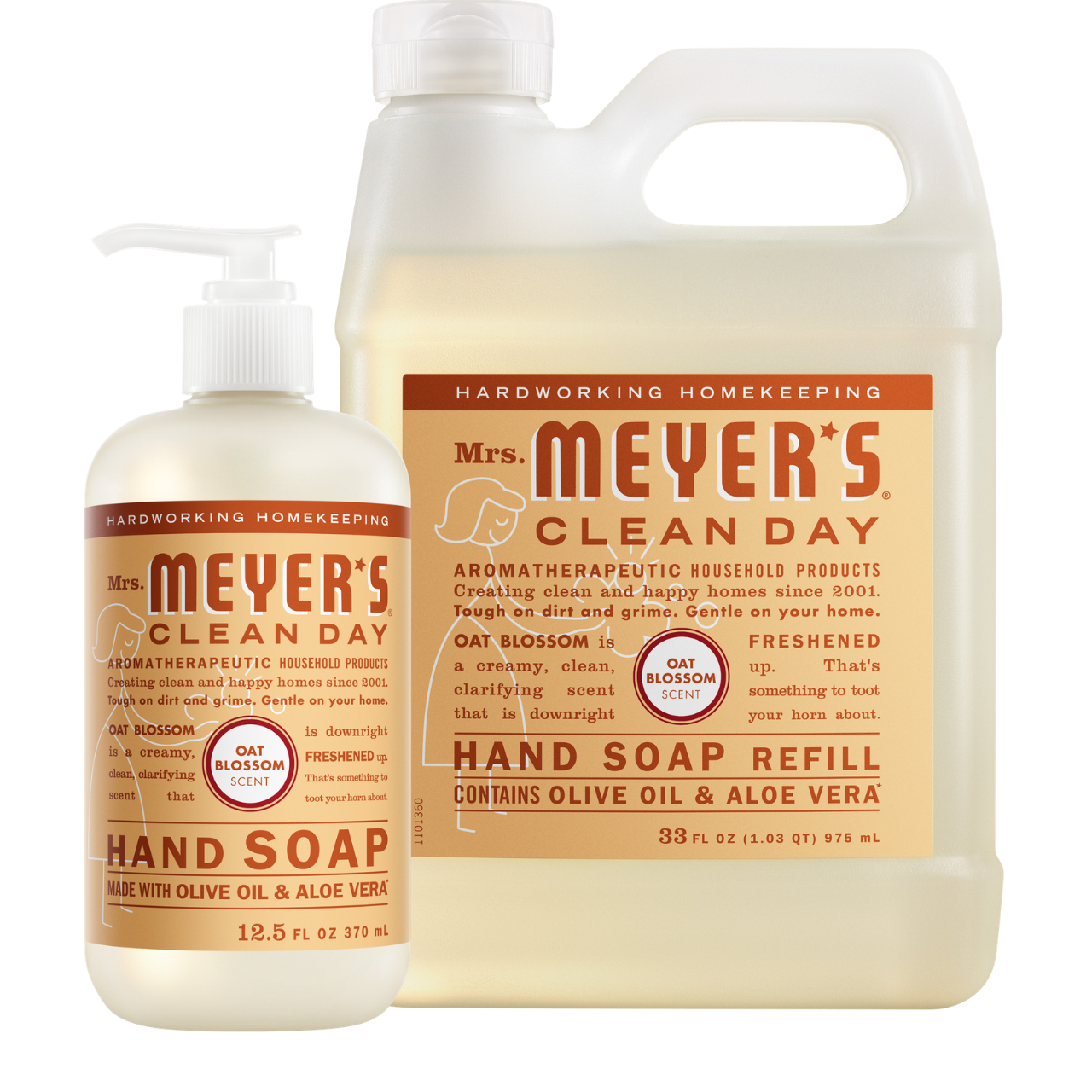 Oat Blossom Liquid Hand Soap and Refill Set - with Everyday Cleansing