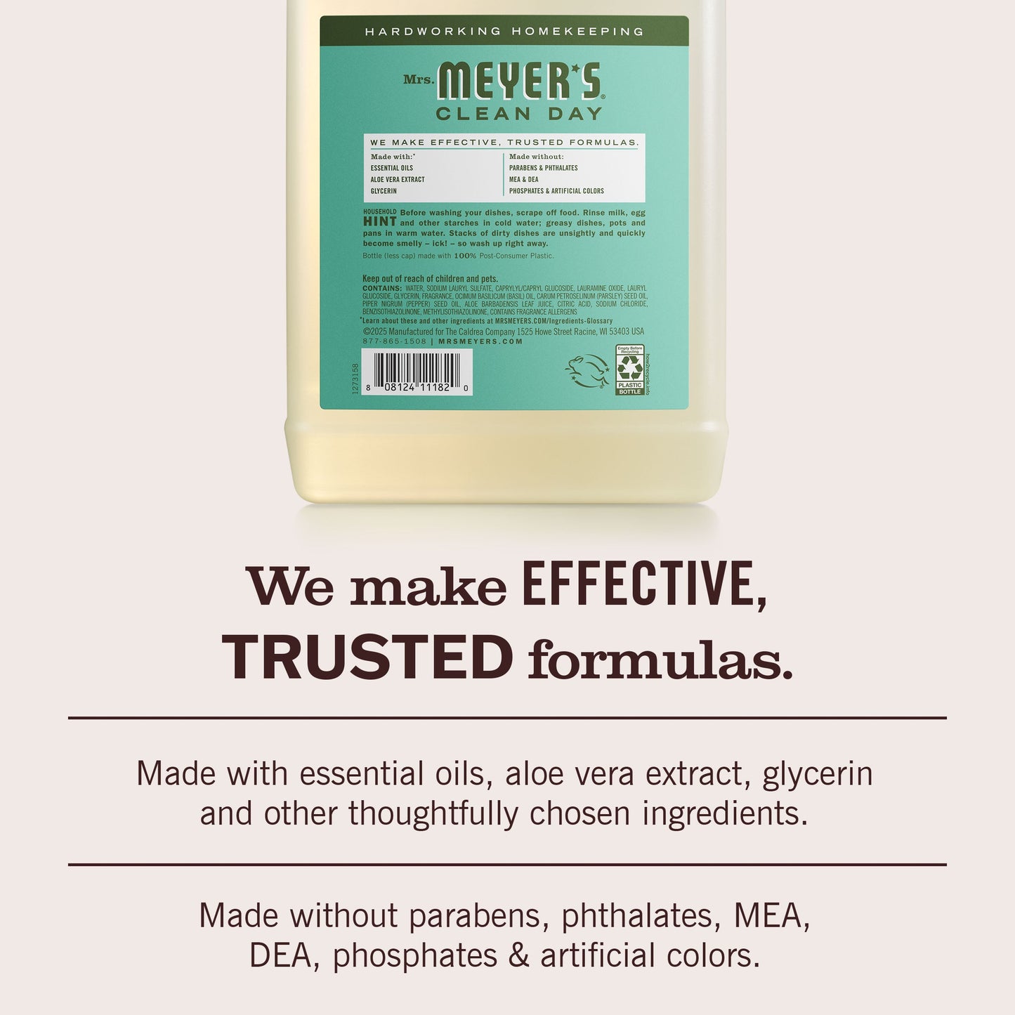 Mrs. Meyers Basil Dish Soap Refill - with Kitchen Cleanup