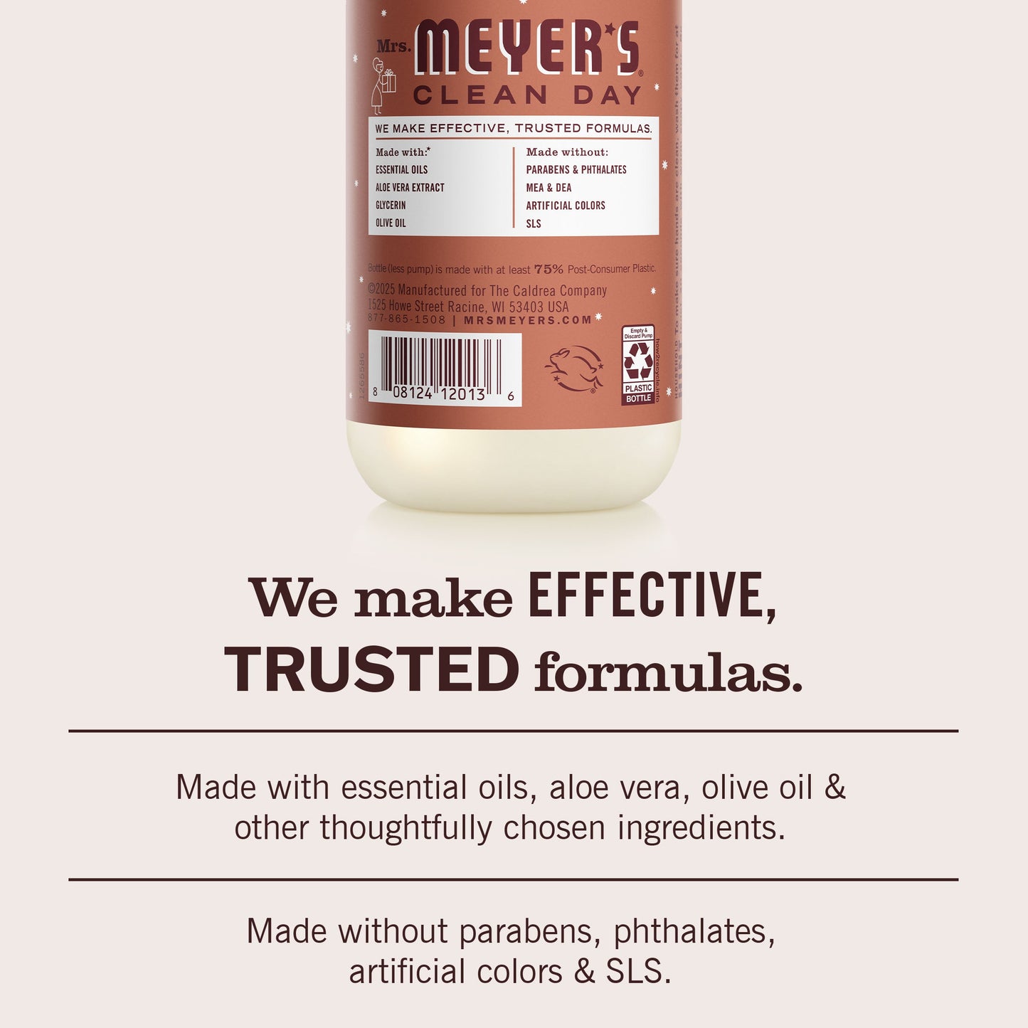 Mrs. Meyers Gingerbread Liquid Hand Soap 3 - count Bundle - with Everyday Cleansing