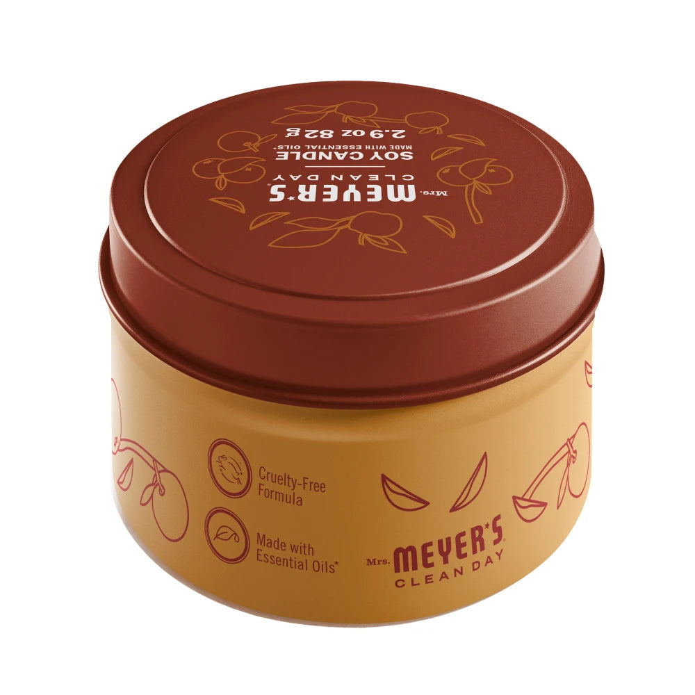 Mrs. Meyers Apple Cider Tin Candle - with Garden-Inspired Scent