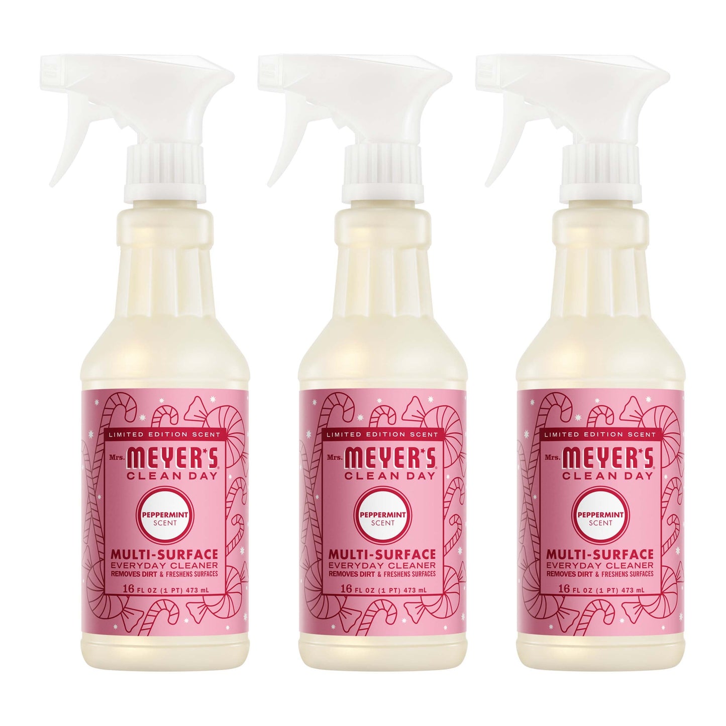 Mrs. Meyers Peppermint Multi - Surface Everyday Cleaner 3 - count Bundle - with Convenient Multi-Product Use