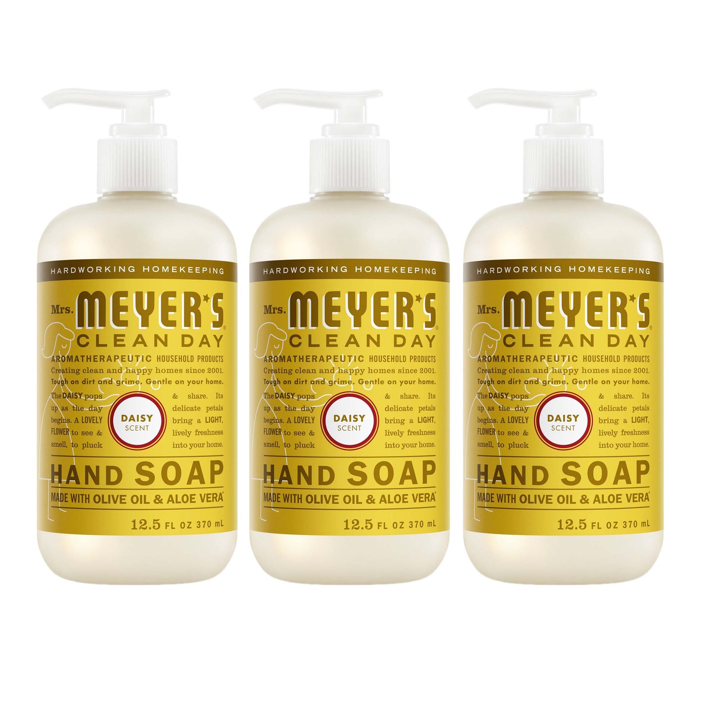 Mrs. Meyers Daisy Liquid Hand Soap 3 - count Bundle - with Everyday Cleansing