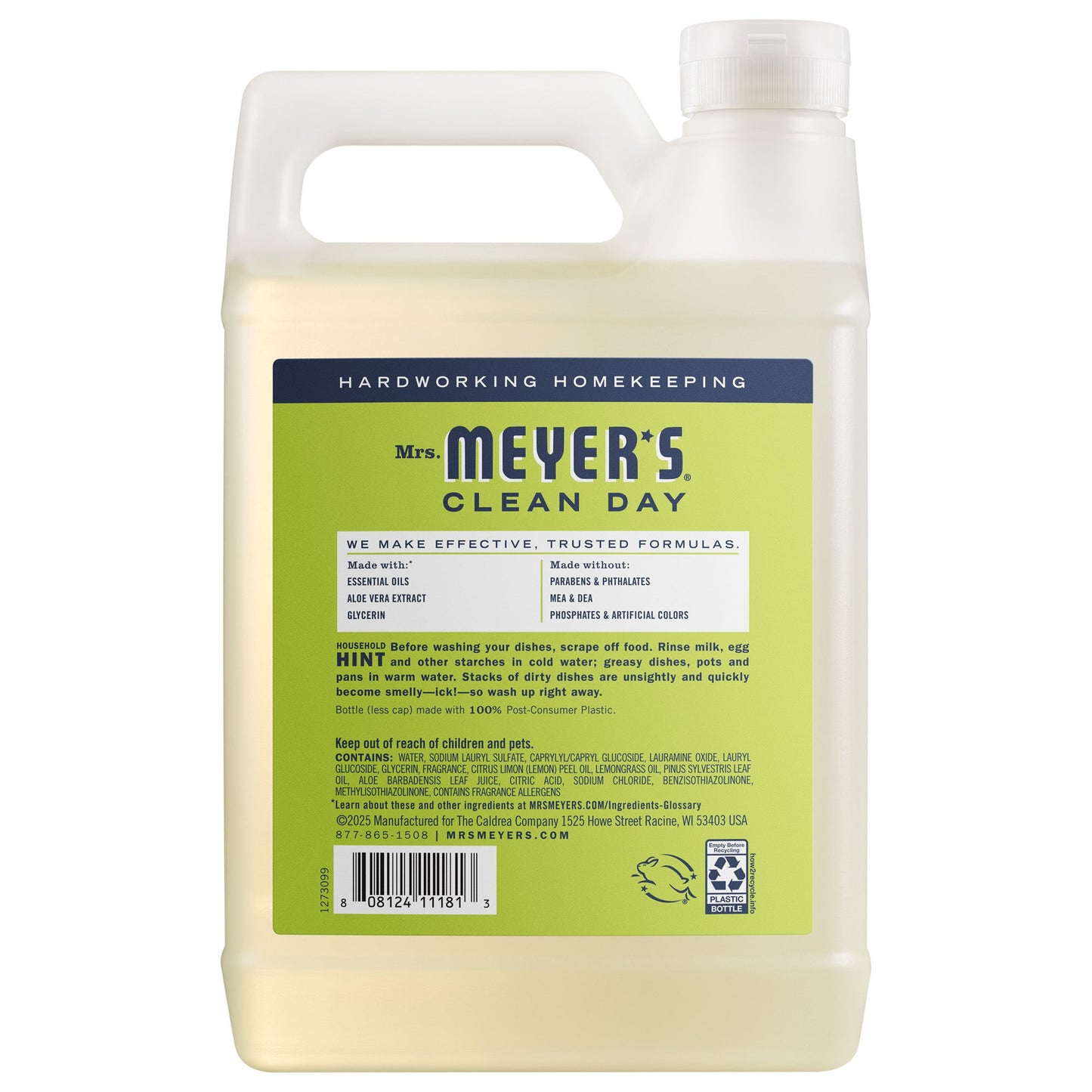 Mrs. Meyers Lemon Verbena Dish Soap Refill - with Kitchen Cleanup