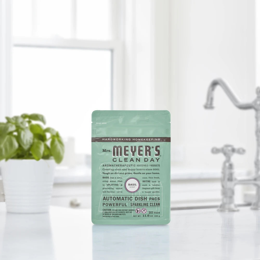 Mrs. Meyers Basil Automatic Dish Packs - with Kitchen Cleanup