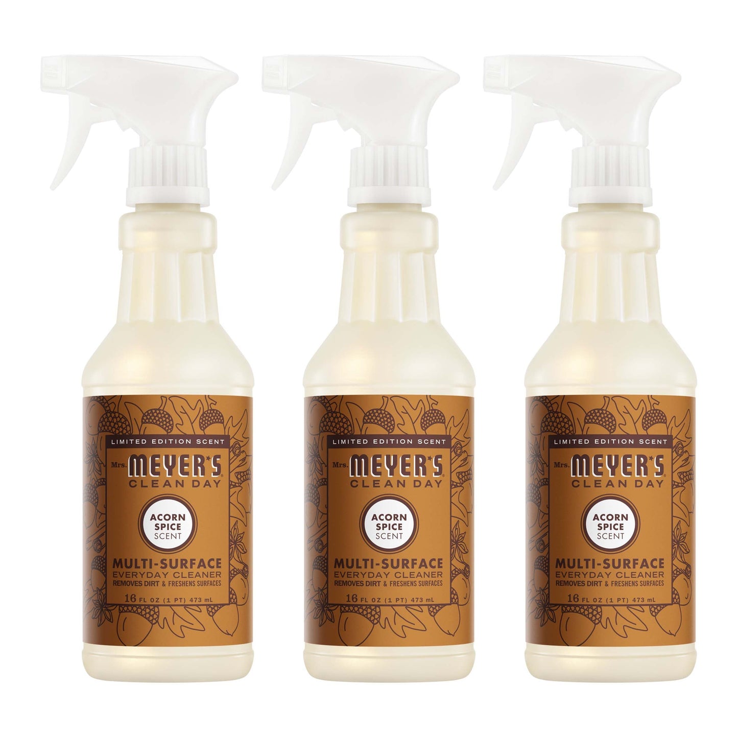 Mrs. Meyers Acorn Spice Multi - Surface Everyday Cleaner 3 - count Bundle - with Convenient Multi-Product Use
