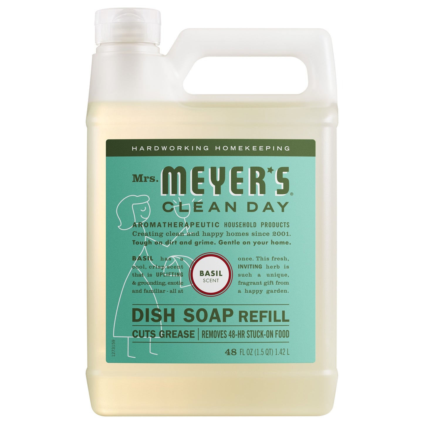 Mrs. Meyers Basil Dish Soap Refill - with Kitchen Cleanup
