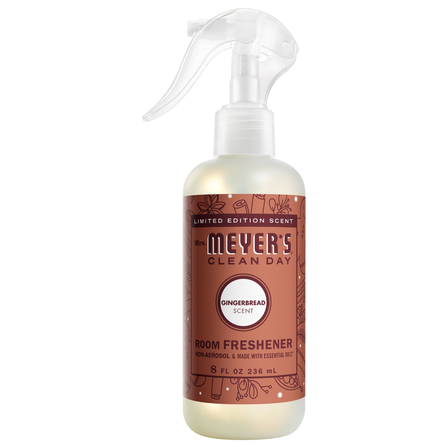 Gingerbread Room Spray: Non - Aerosolized Room Freshener Mrs. Meyers - with Garden-Inspired Scent