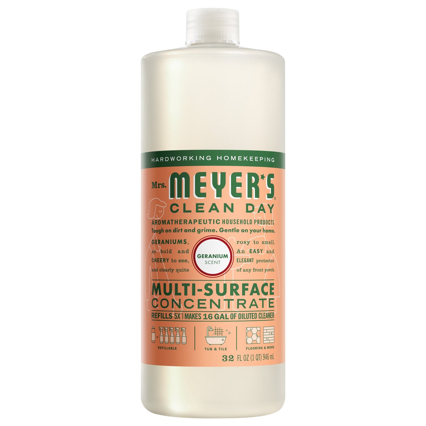 Mrs. Meyers Geranium Multi - Surface Concentrate - with Convenient Concentrated Use