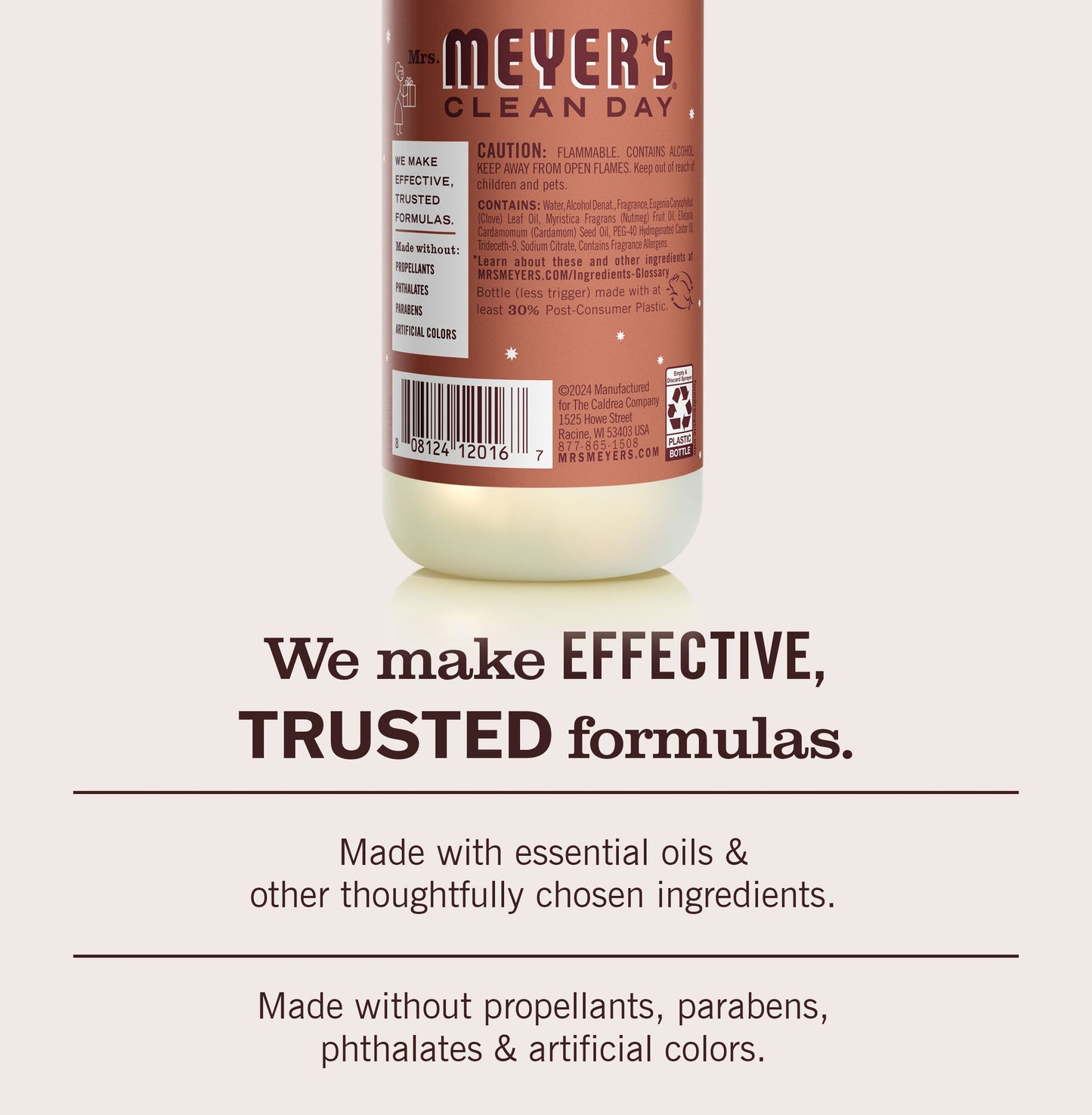 Gingerbread Room Spray: Non - Aerosolized Room Freshener Mrs. Meyers - with Garden-Inspired Scent